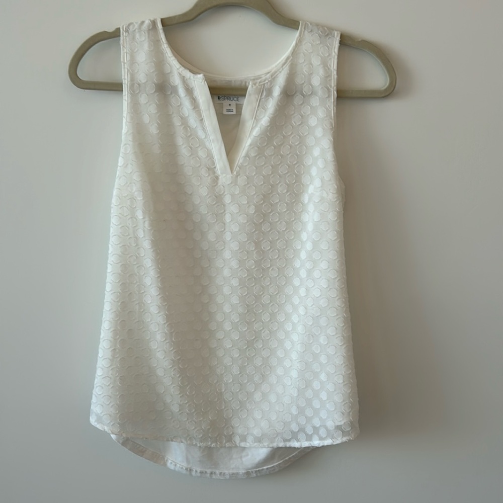 XS Market & Spruce White Polkadot Tank